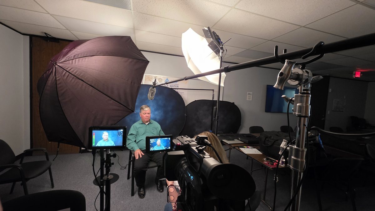 Behind-the-scenes interview production photo