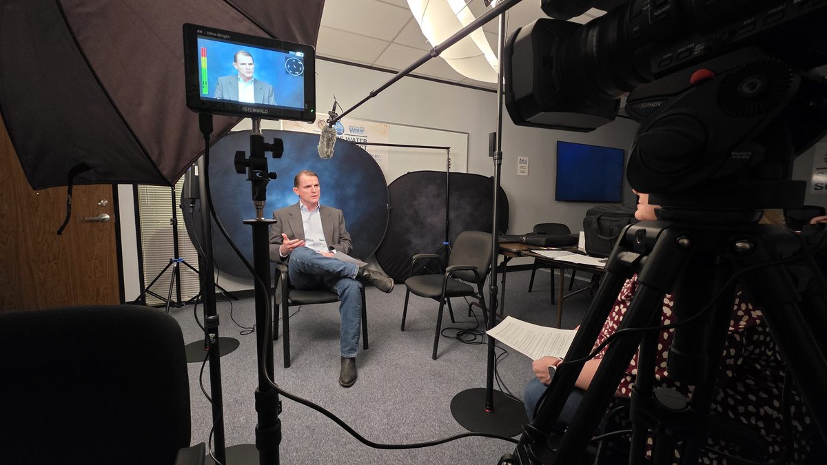 Behind-the-scenes interview production photo