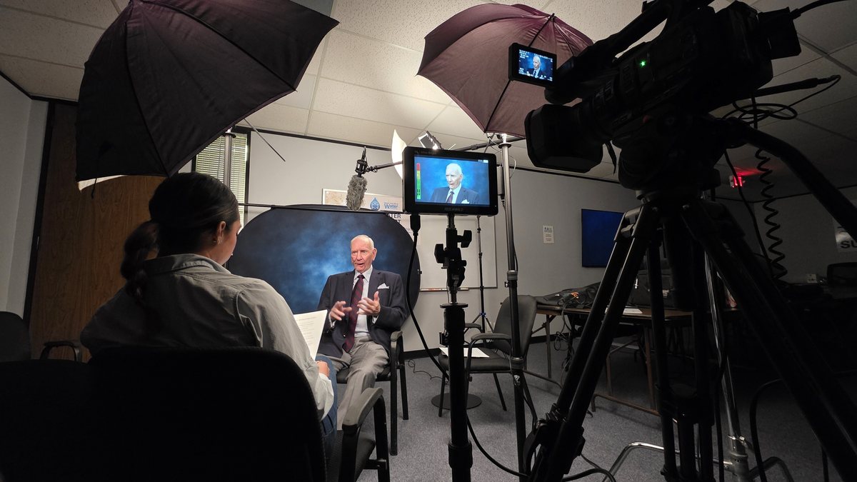 Behind-the-scenes interview production photo