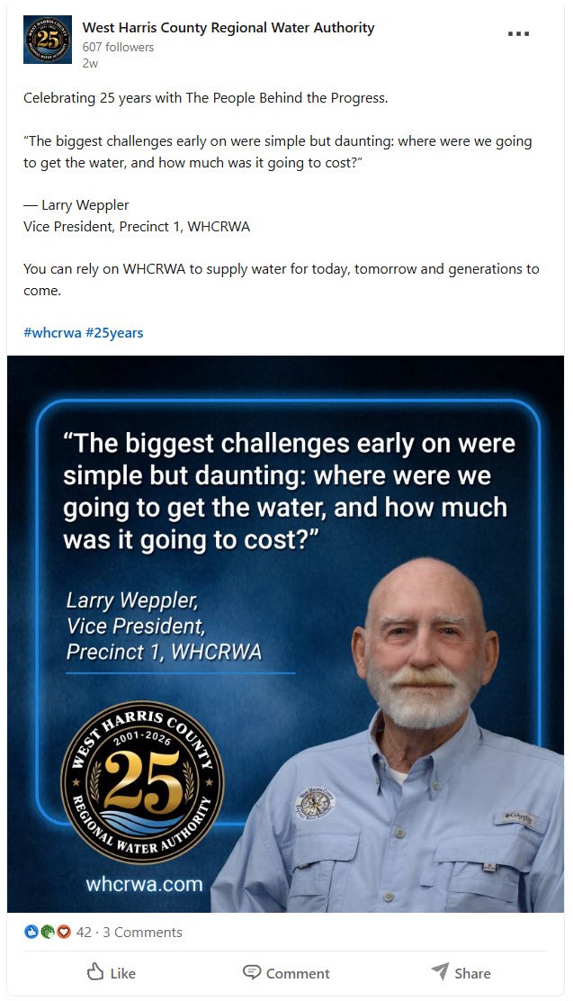 Linkedin Larry Quote LinkedIn social post screenshot