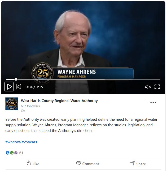 Linkedin Wayne Video LinkedIn social post screenshot